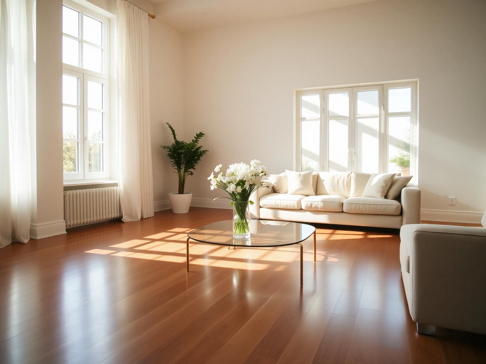 Freshly cleaned modern living room